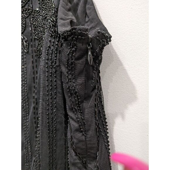 Lauren Ralph Lauren Black Label Beaded Mesh One Shoulder Camisole, L - Picture 7 of 14